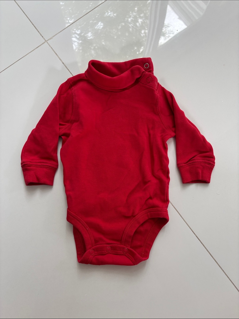 Carter's Red Long-Sleeve Baby Bodysuit with Shoulder Snaps